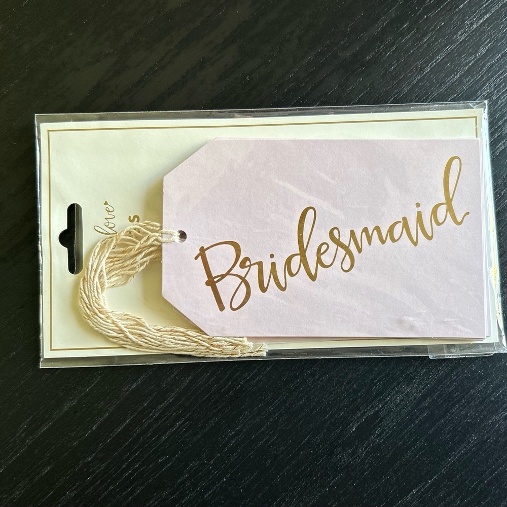 Paperlove tags - Maid of Honor/Bridesmaid tags- 10 tags with twine- NWT